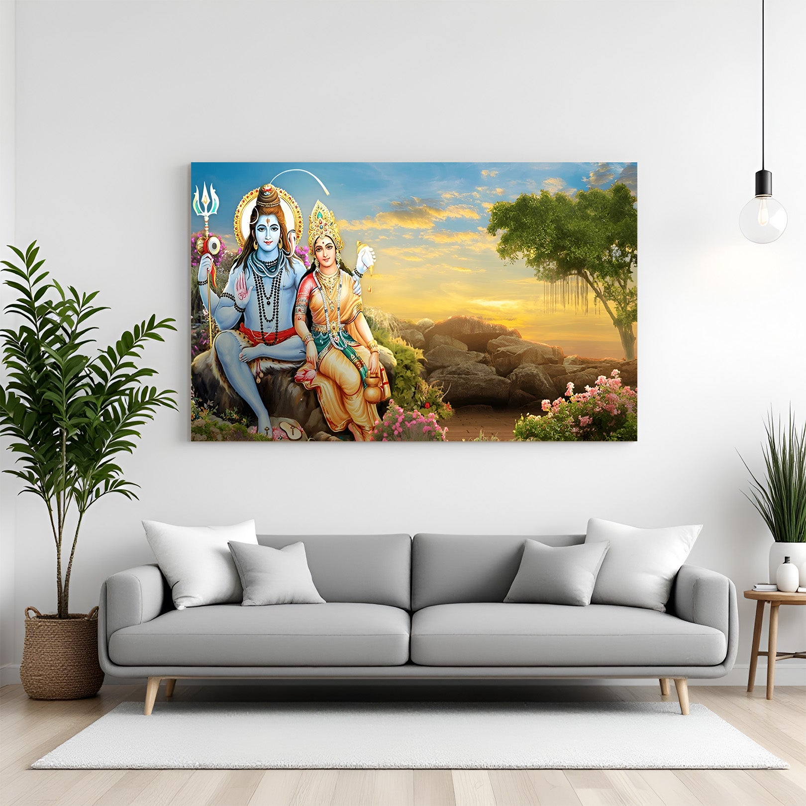 Lord Shiva & Parvati Vastu Canvas Painting