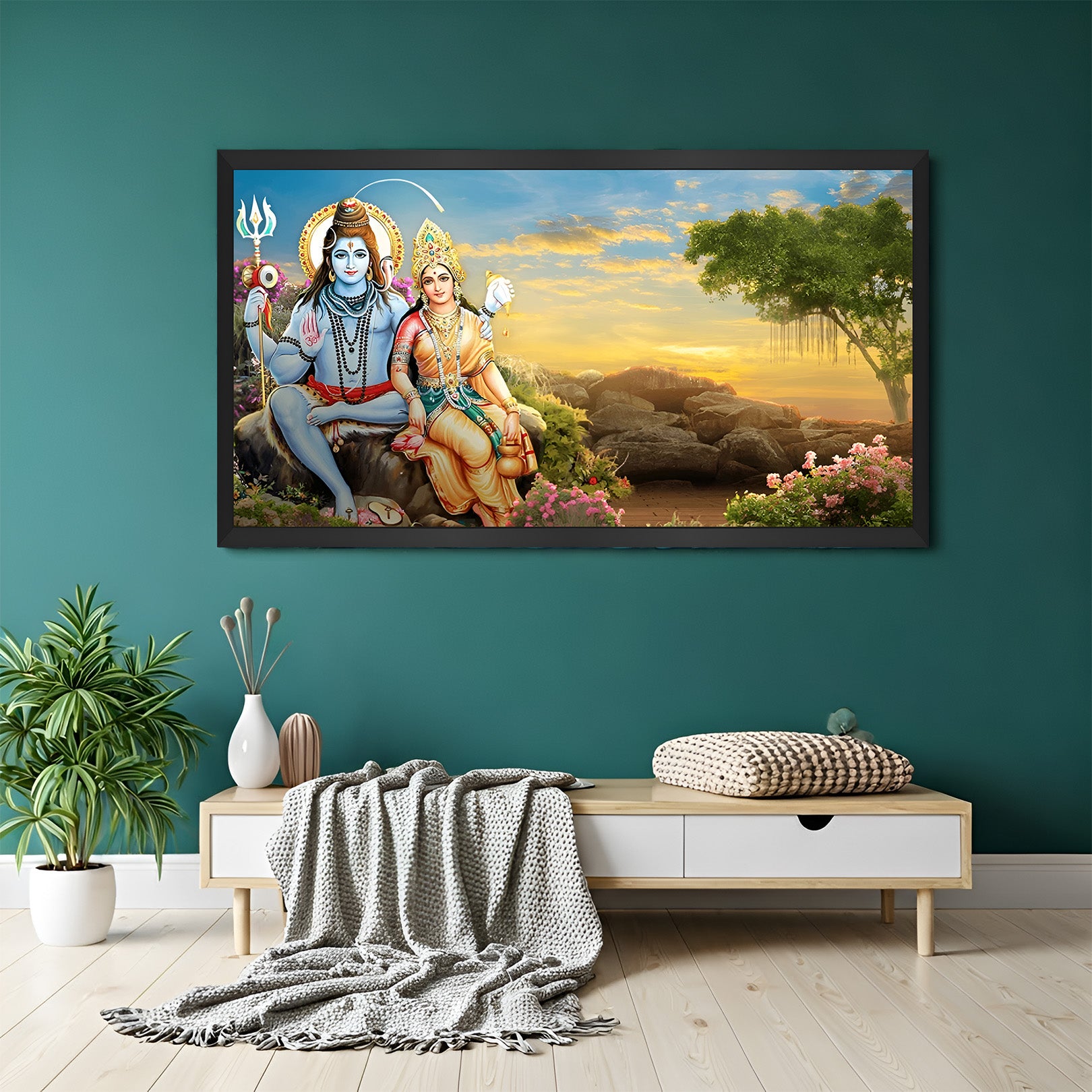 Lord Shiva & Parvati Vastu Canvas Painting