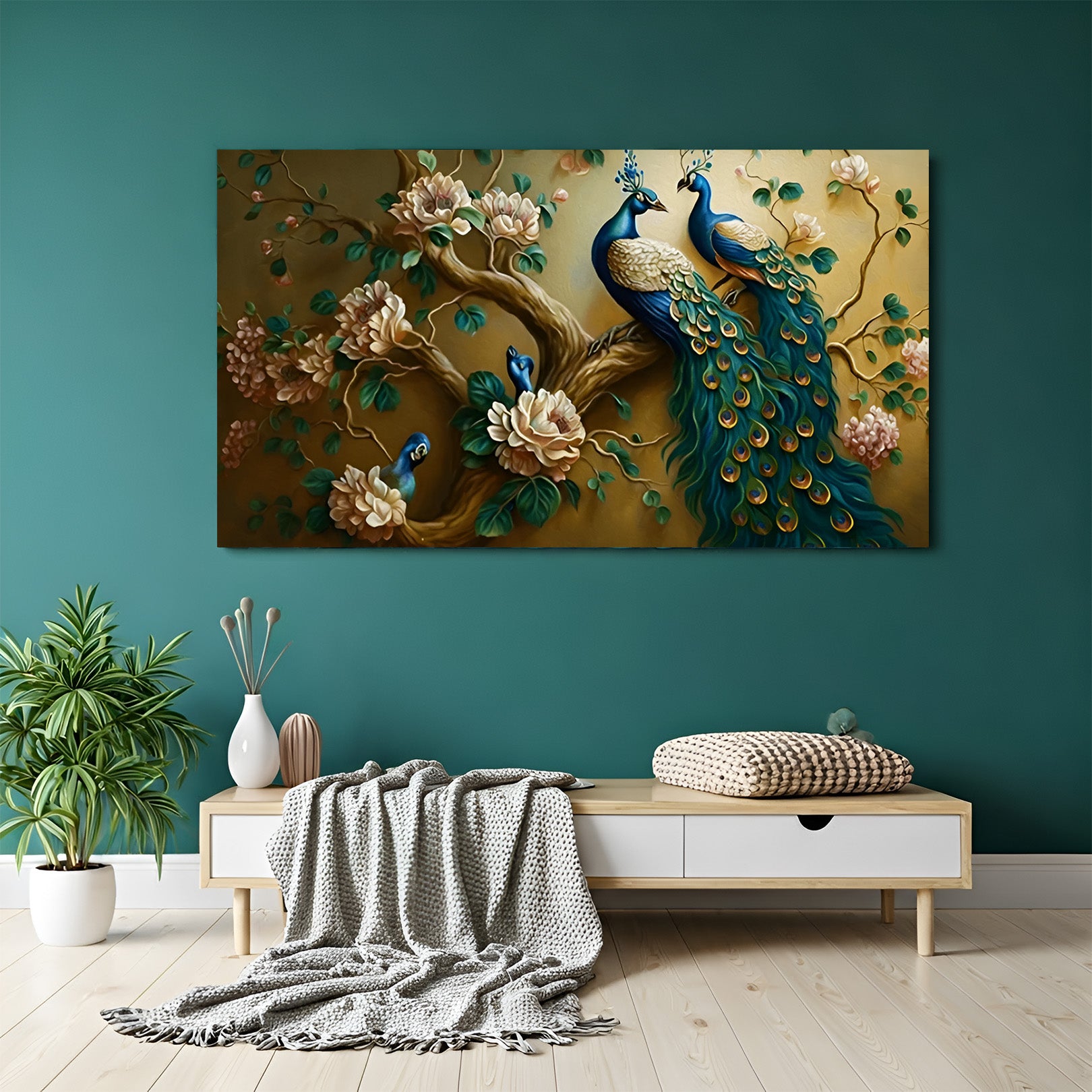 Peacock Vastu Canvas Painting