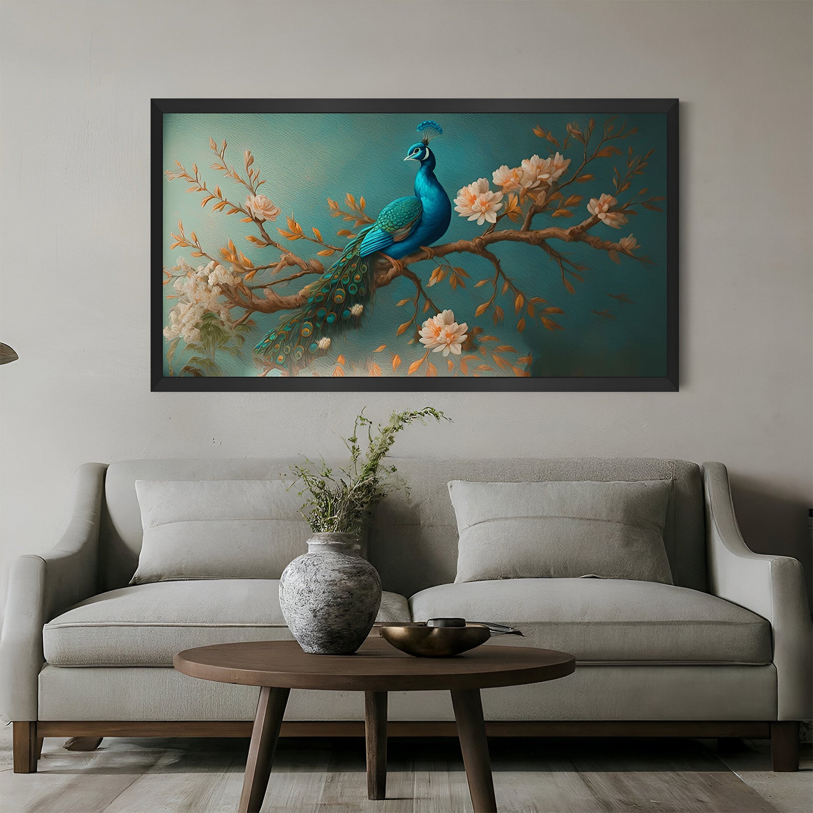 Majestic Peacock Vastu Canvas Painting 