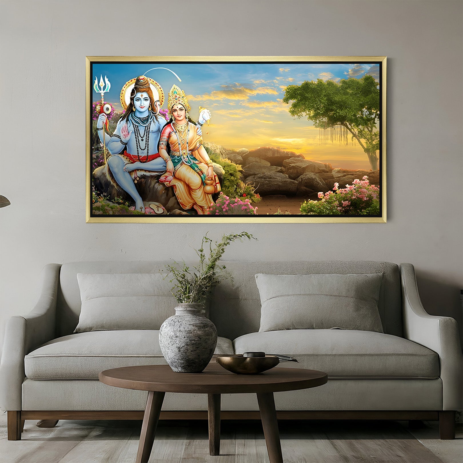 Lord Shiva & Parvati Vastu Canvas Painting