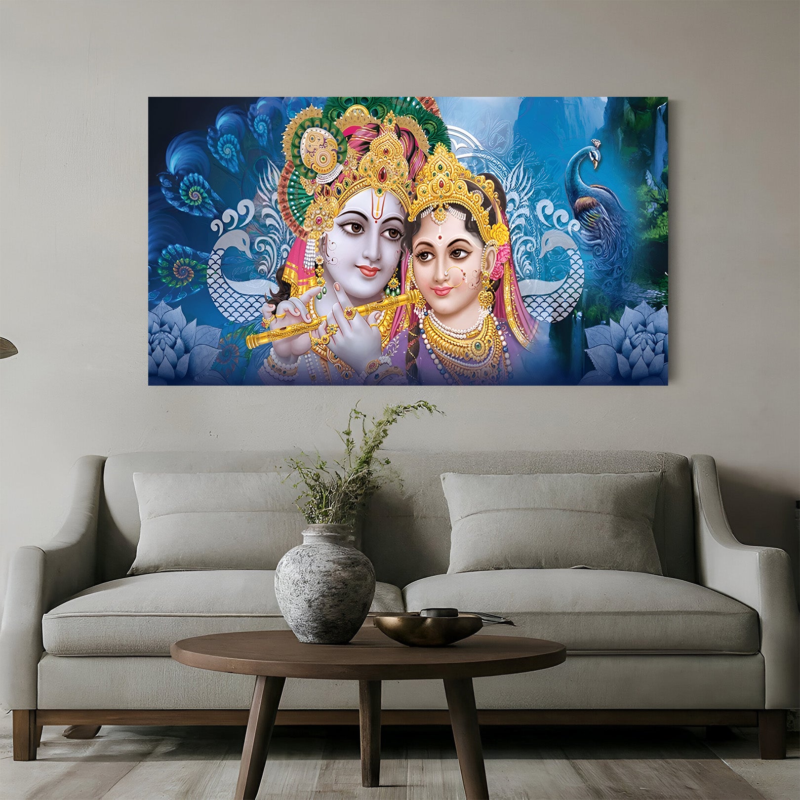 Radha Krishna Spiritual Canvas Paintin