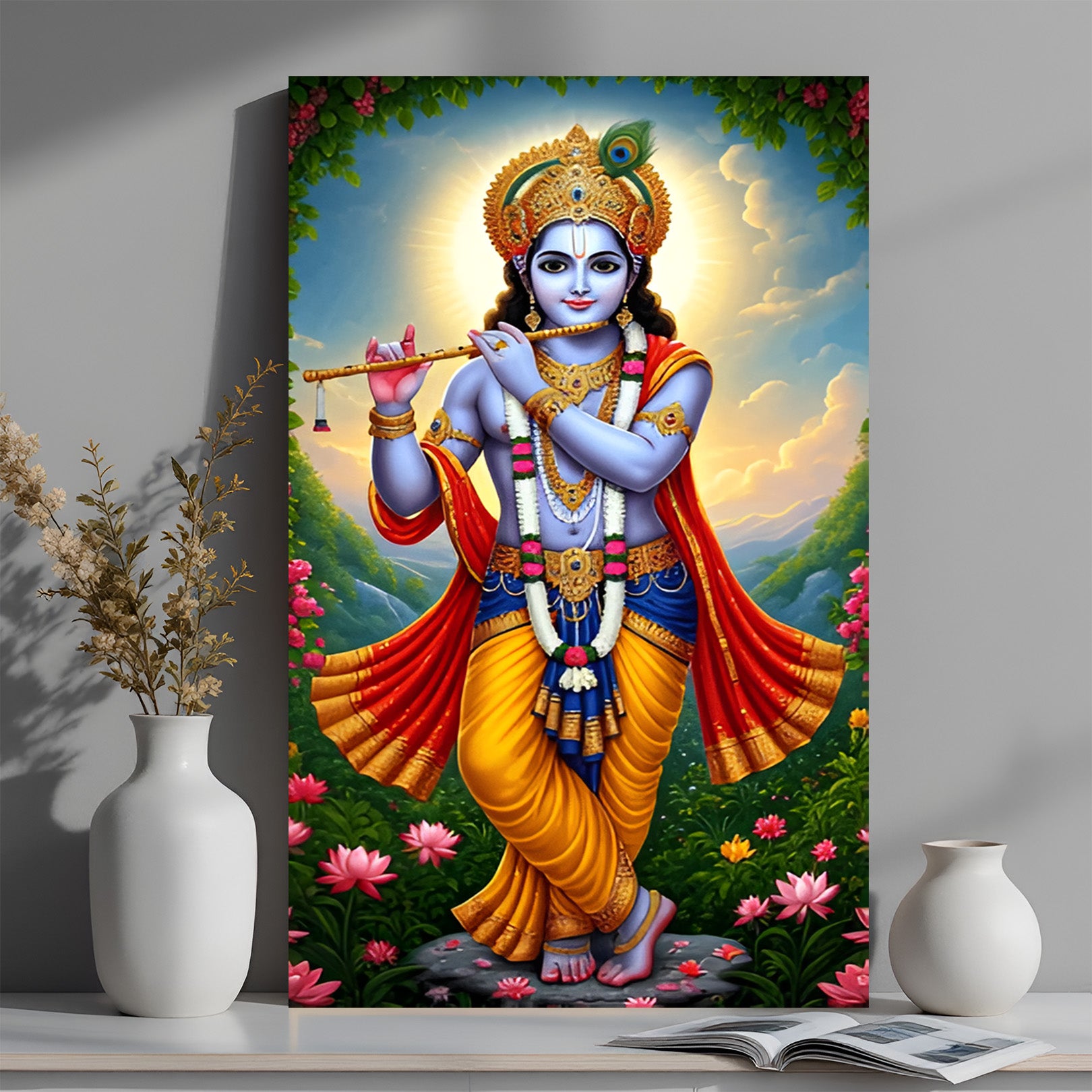 Lord Krishna Wall Art Canvas Painting