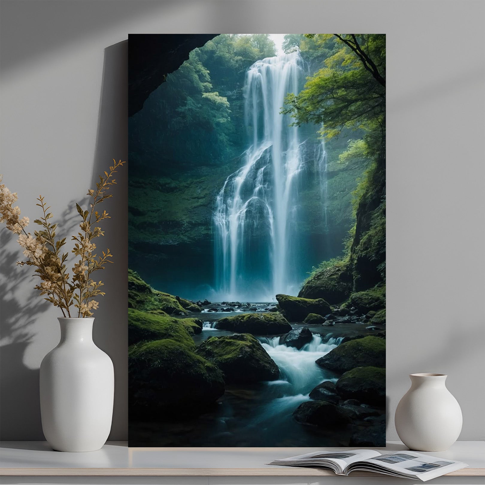 Waterfall Vastu Canvas Painting 