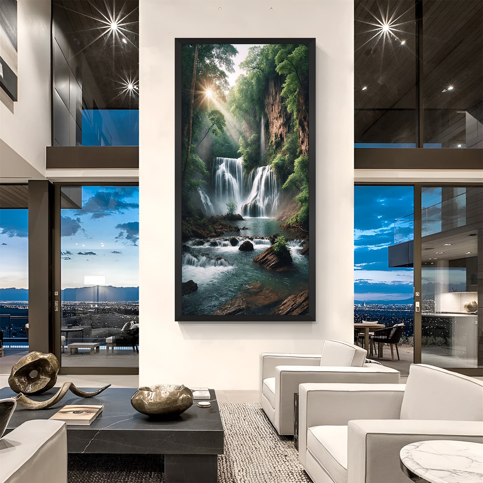 Nature Inspired Waterfall Canvas Wall Painting