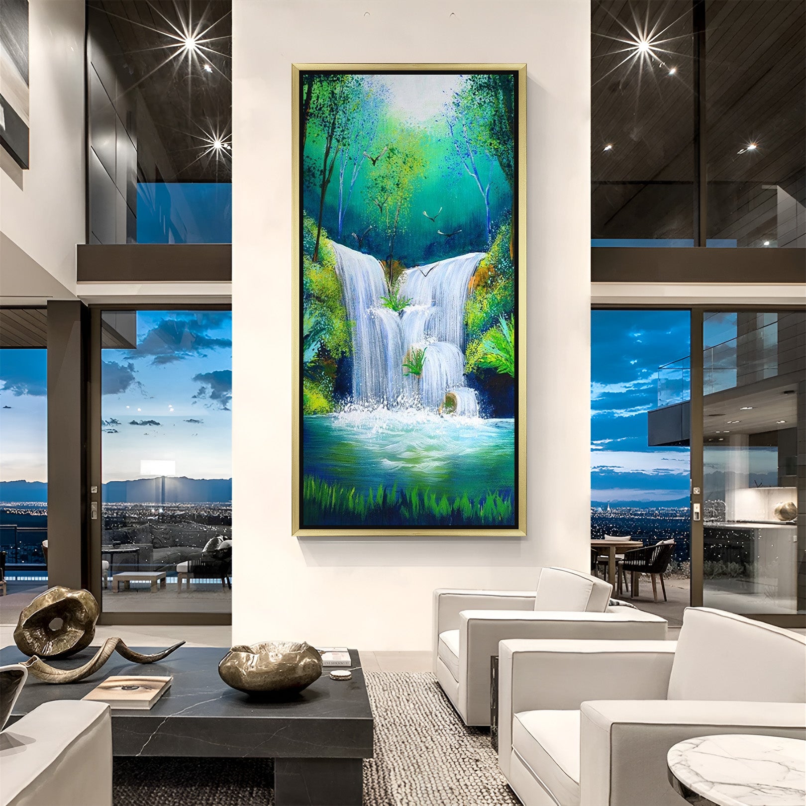 Large Waterfall Wall Painting For Home and Office Decor - (VAS - 204)