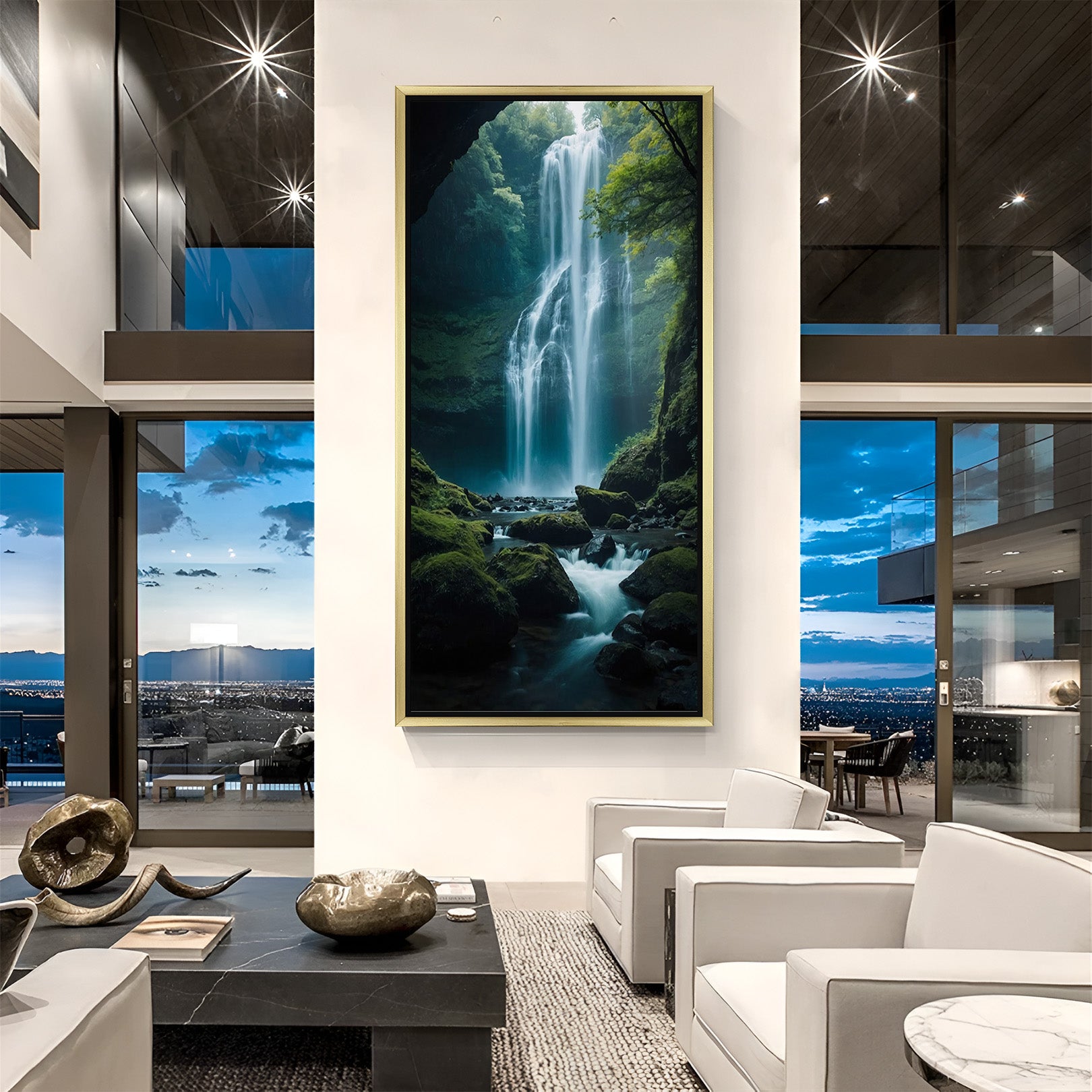 Waterfall Vastu Canvas Painting 