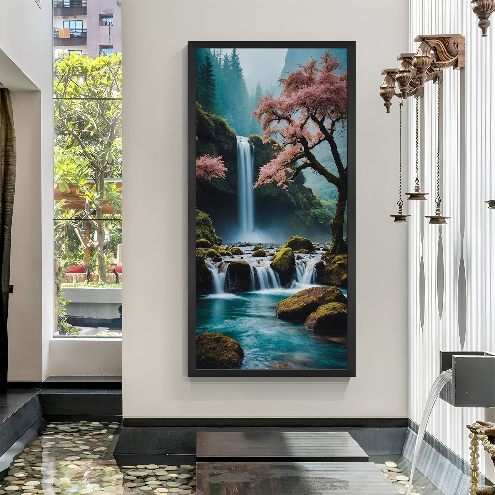 Waterfall Vastu Canvas Painting 