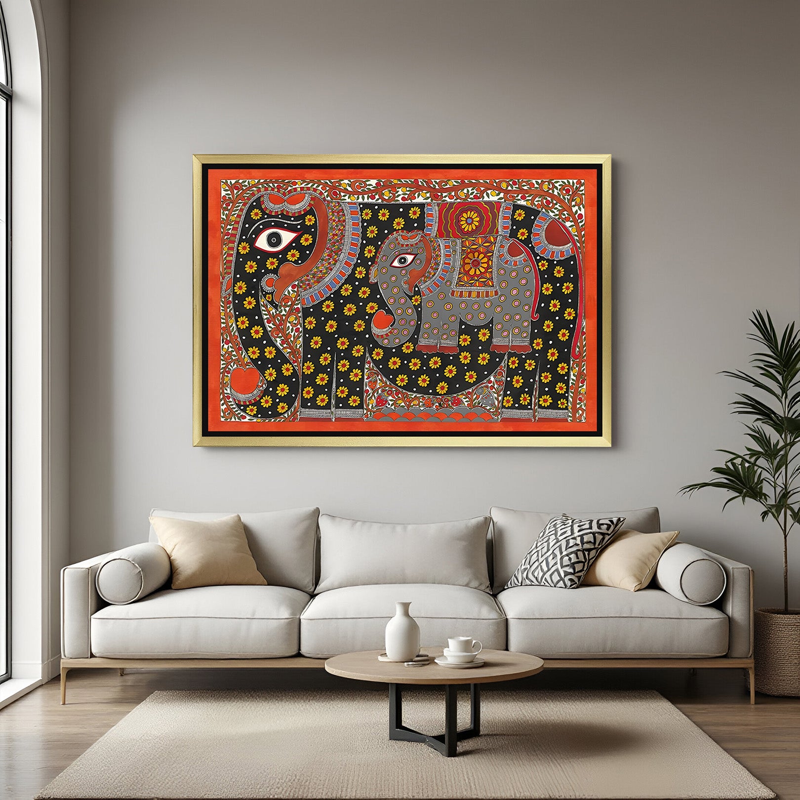 Tribal Wall Art on Canvas: Vibrant Ethnic Expressions (ETH - 106)