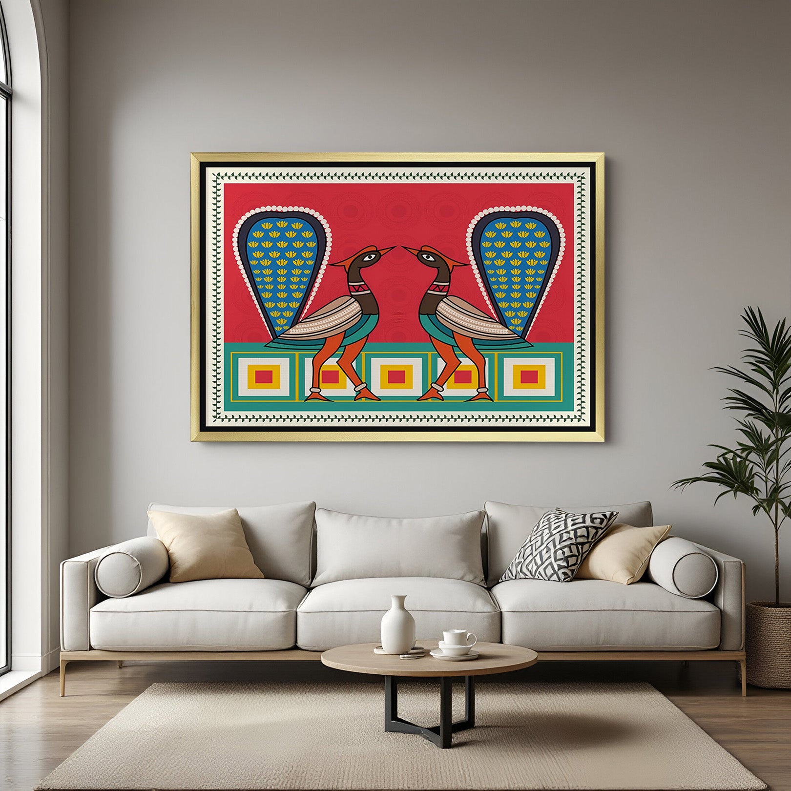 Large Ethnic Canvas Wall Art: Rich Cultural Motifs (ETH - 104)