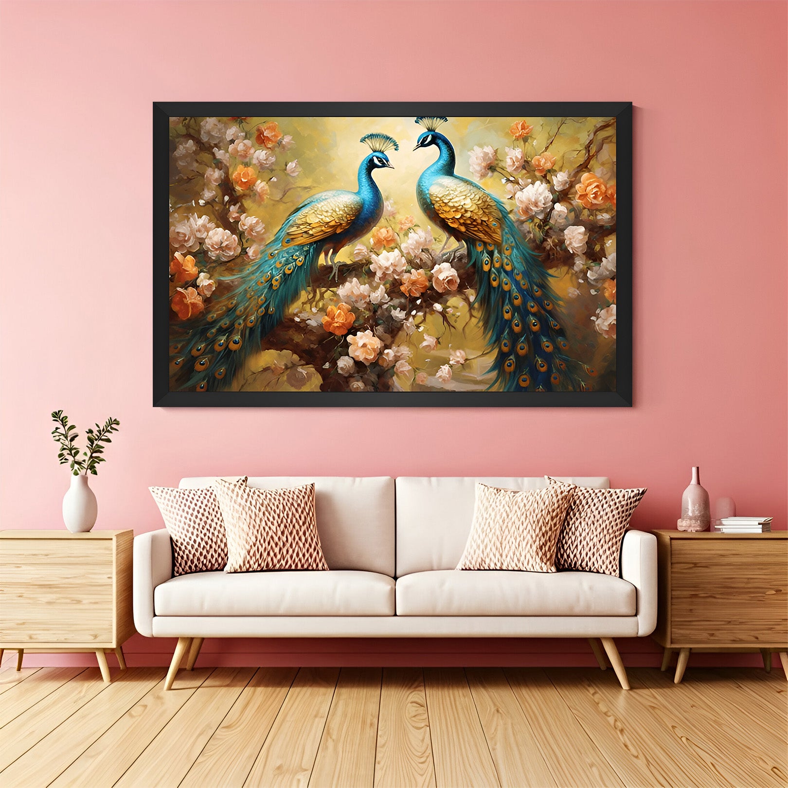 Peacock Feng Shui Canvas Painting