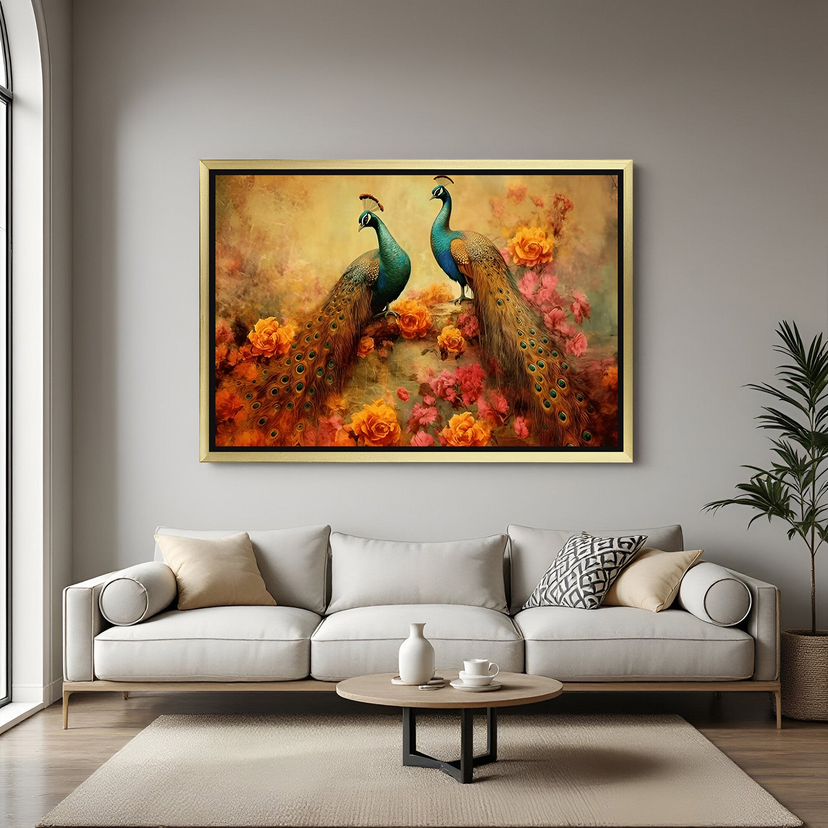 Pair of Peacock Vastu Canvas Painting