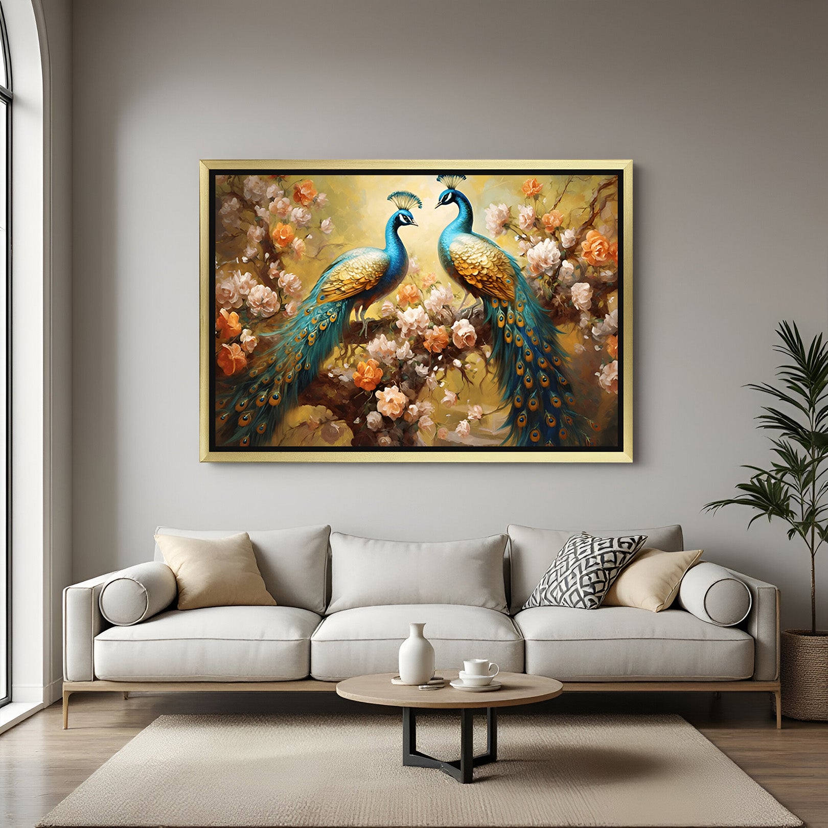 Peacock Feng Shui Canvas Painting