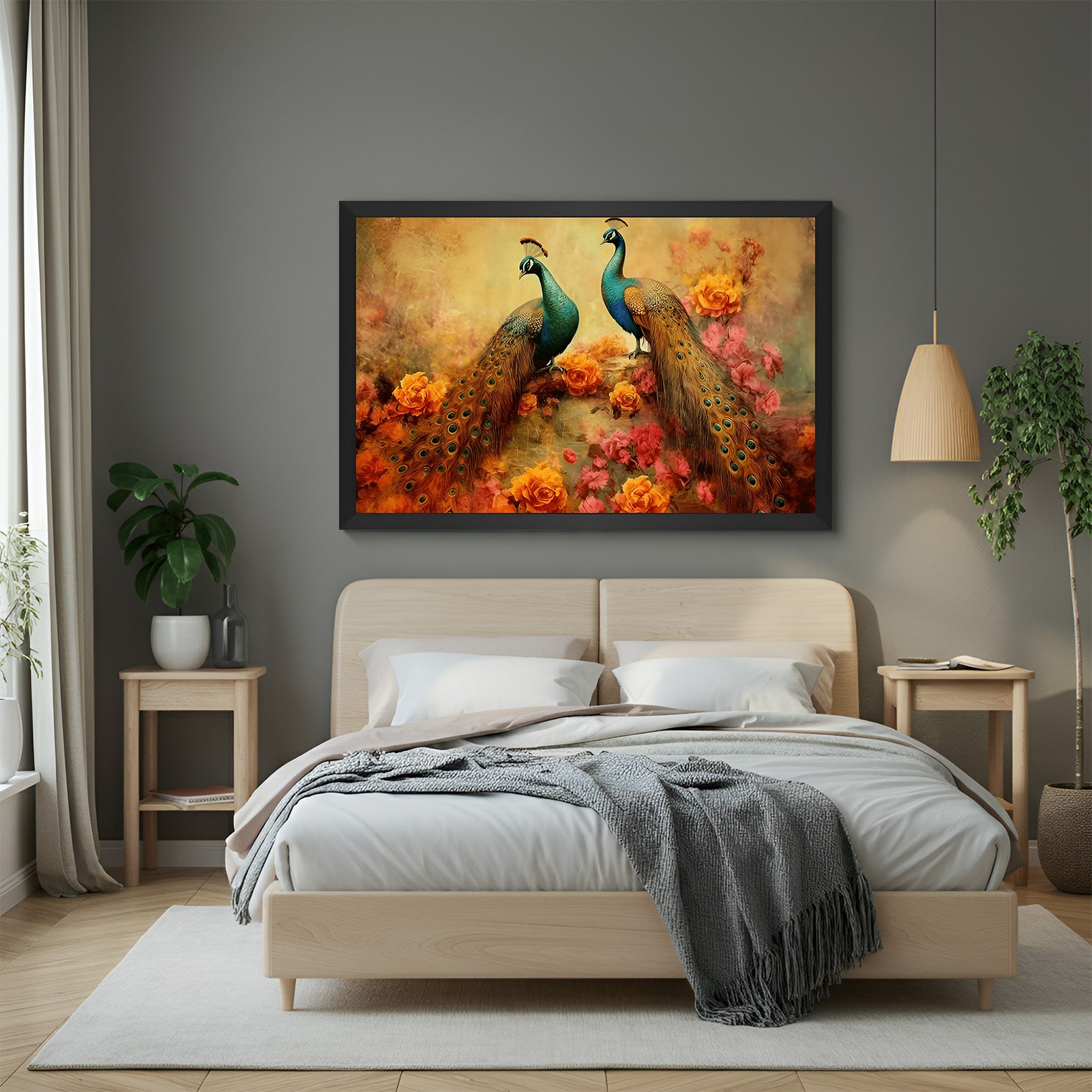 Pair of Peacock Vastu Canvas Painting