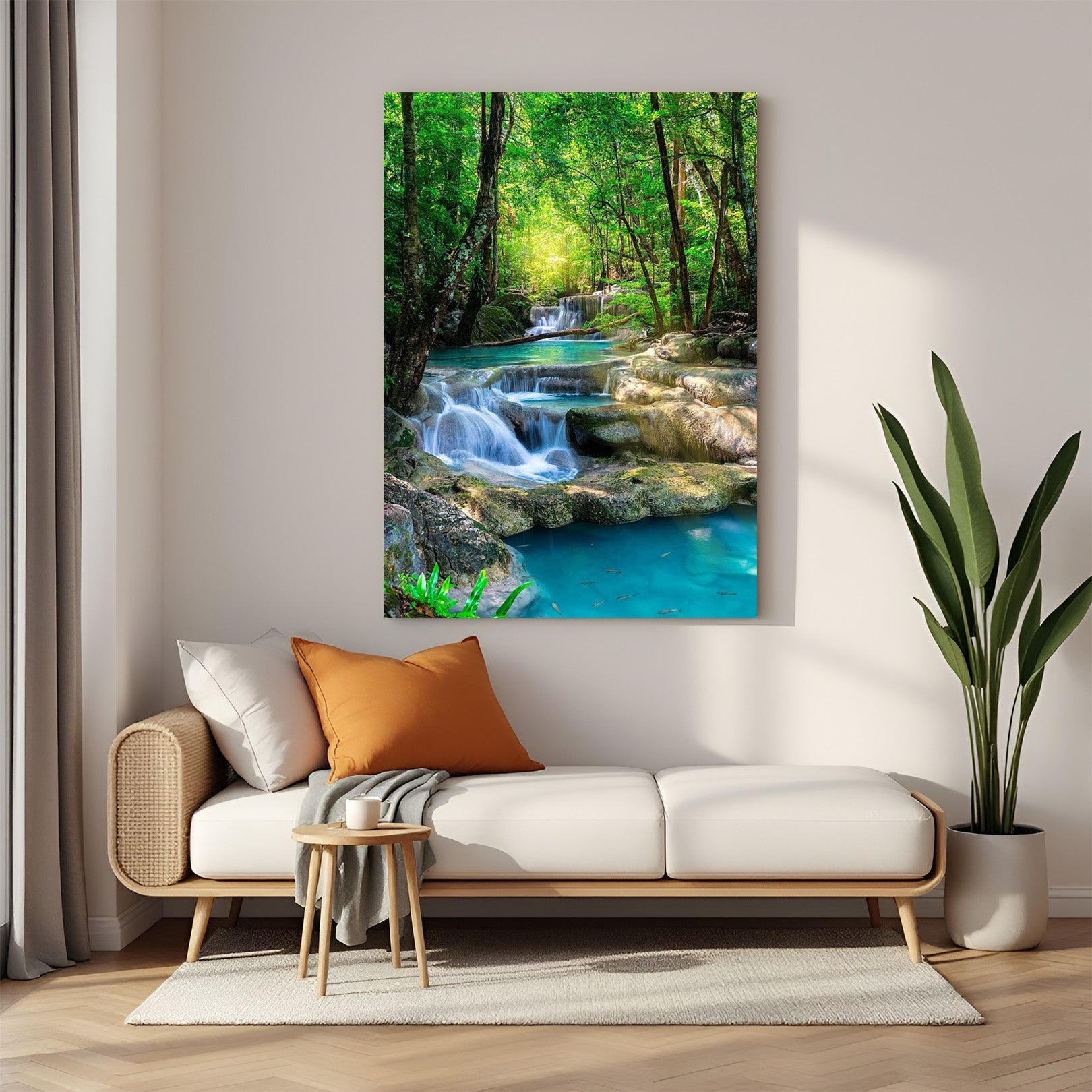 Nature Inspired Waterfall Vastu Canvas Painting