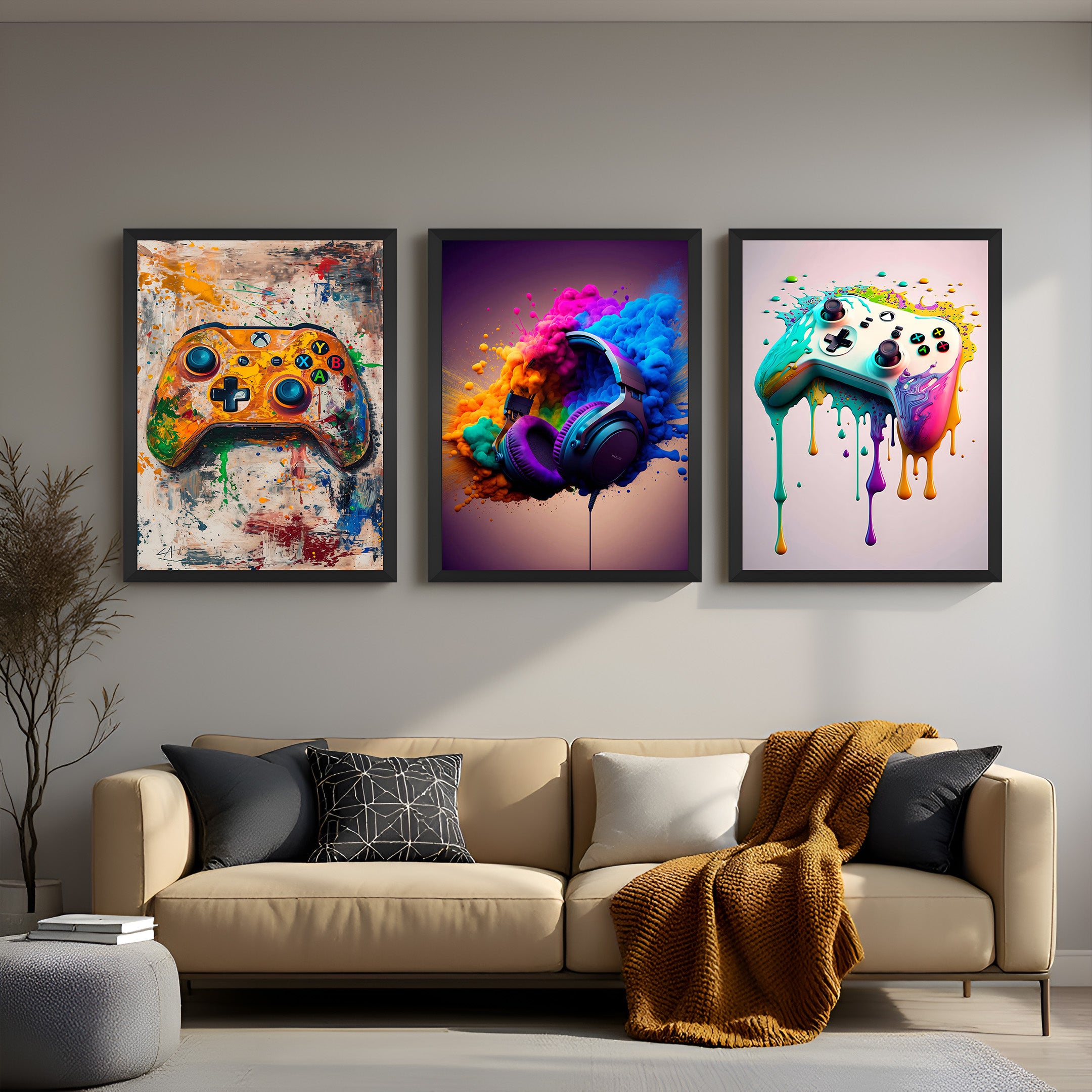 Bold Expressions - Eclectic Art Trio Set of 3 to Enhance Your Home Decor - (ECL - 114)