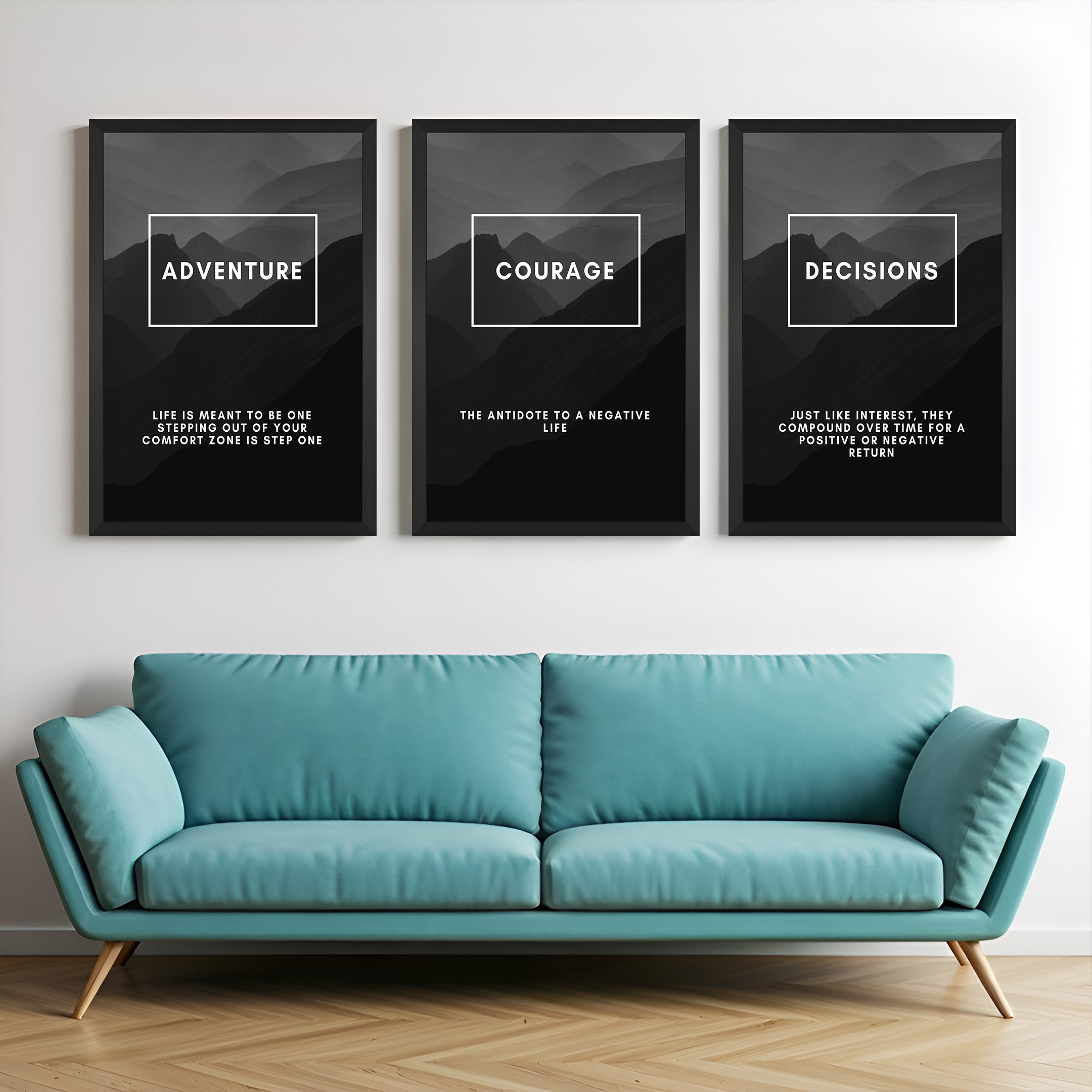 Hustle Harder: Set of 3 Powerful Motivational Canvas Prints - (ECL - 120)