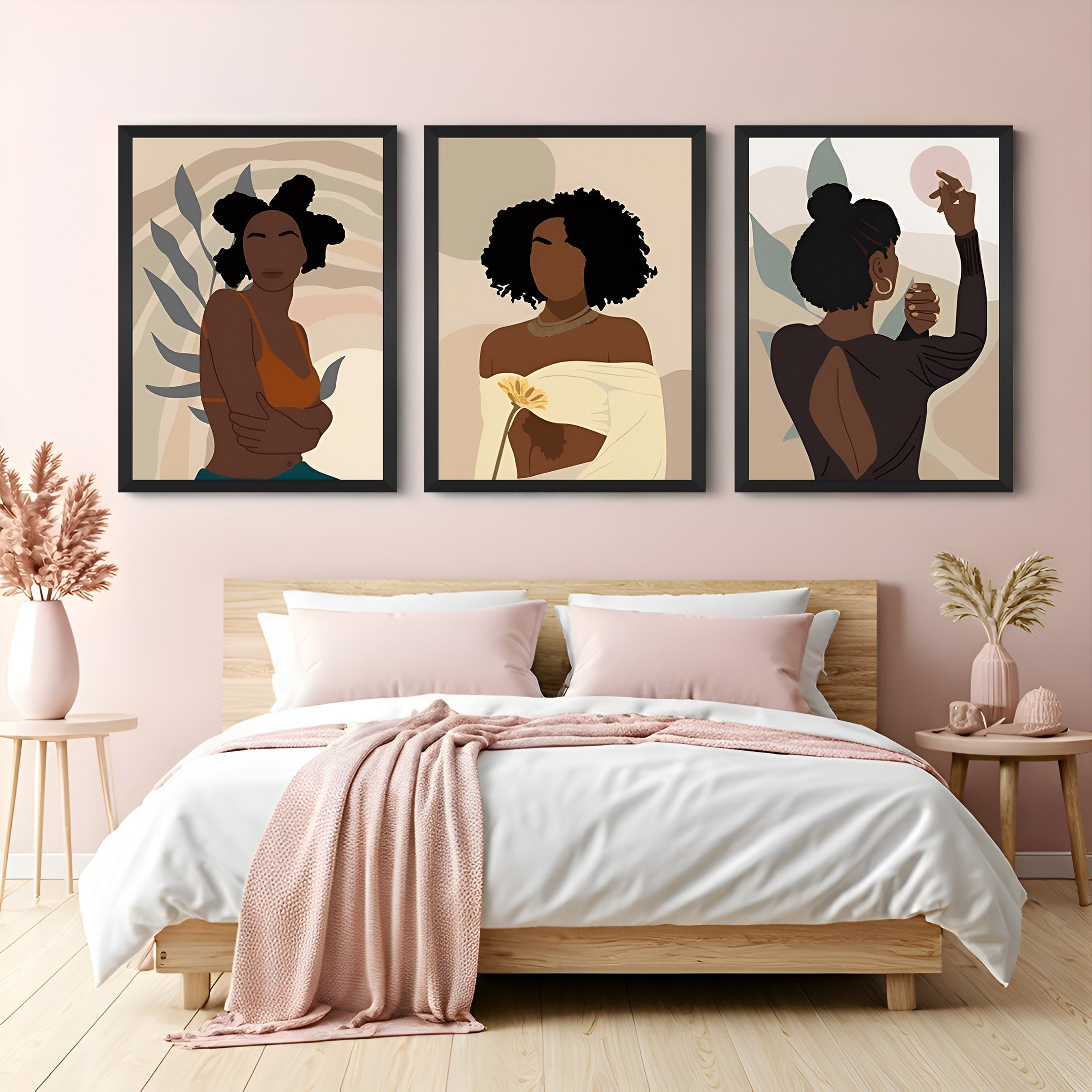 Soulful Style: Handmade Boho Wall Art Set of 3 to Elevate Your Home - (BOHSH - 115)