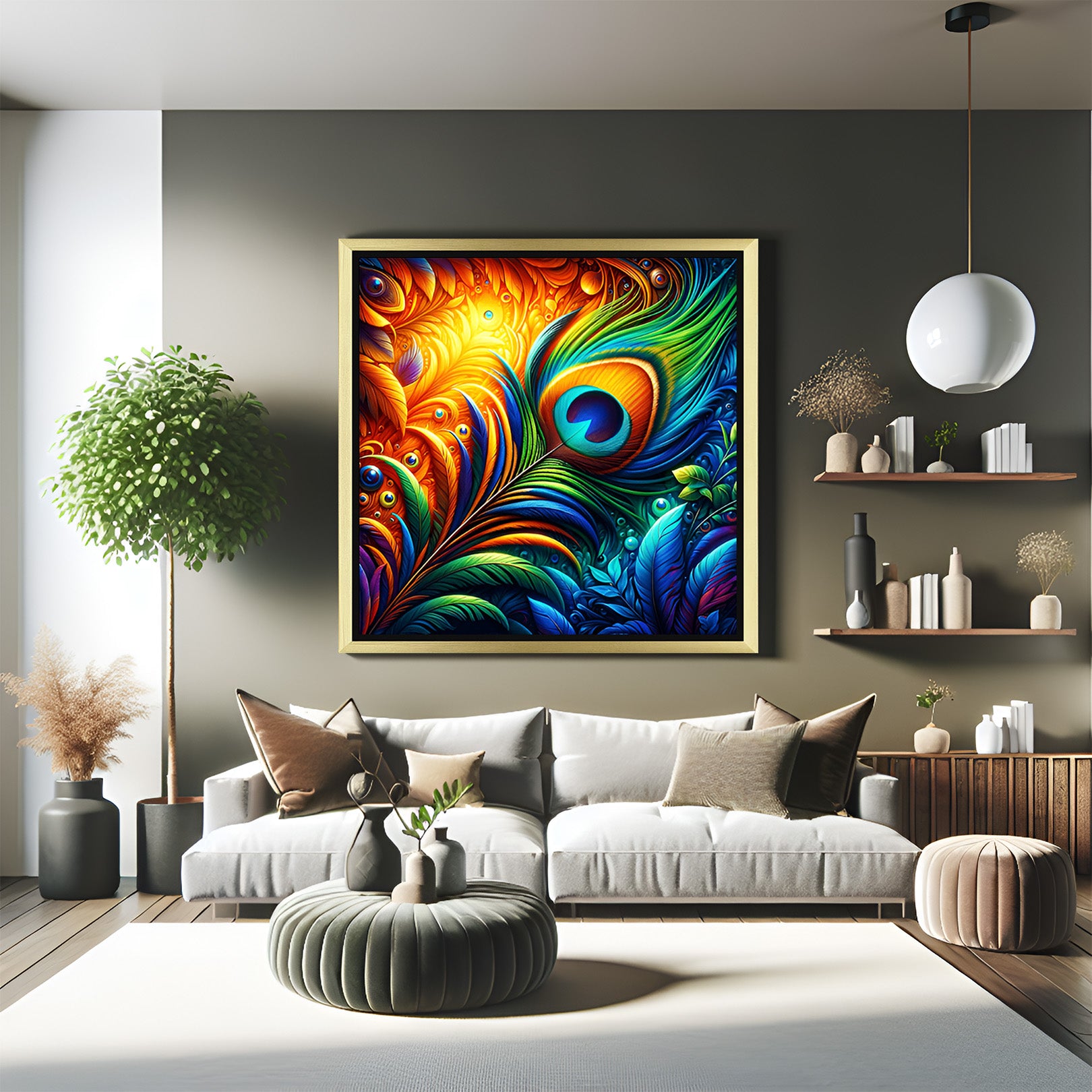 Mor Pankh Vastu Canvas Painting 