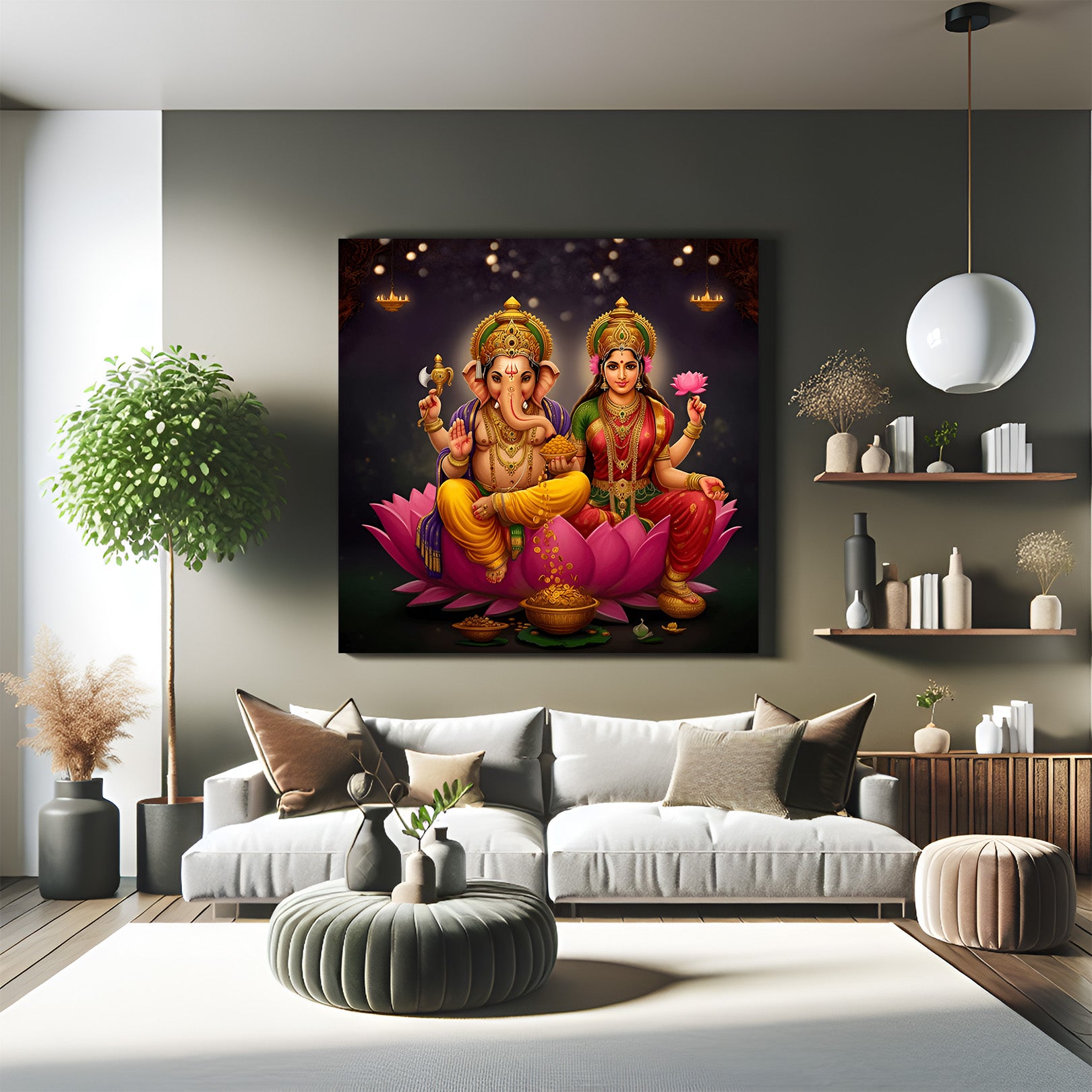 Lord Ganesha & Goddess Laxmi Vastu Painting