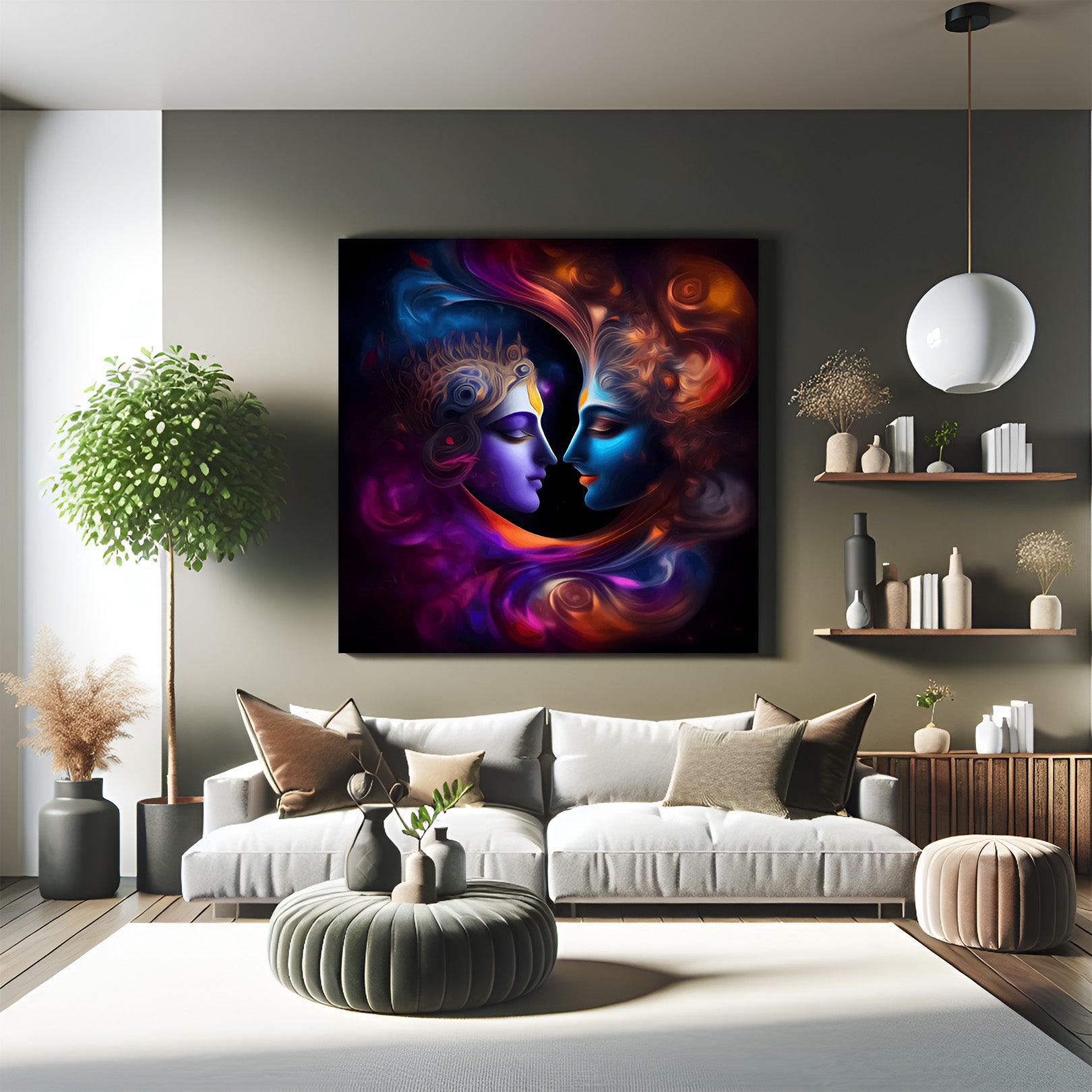 Radha Krishna Vastu Canvas Painting