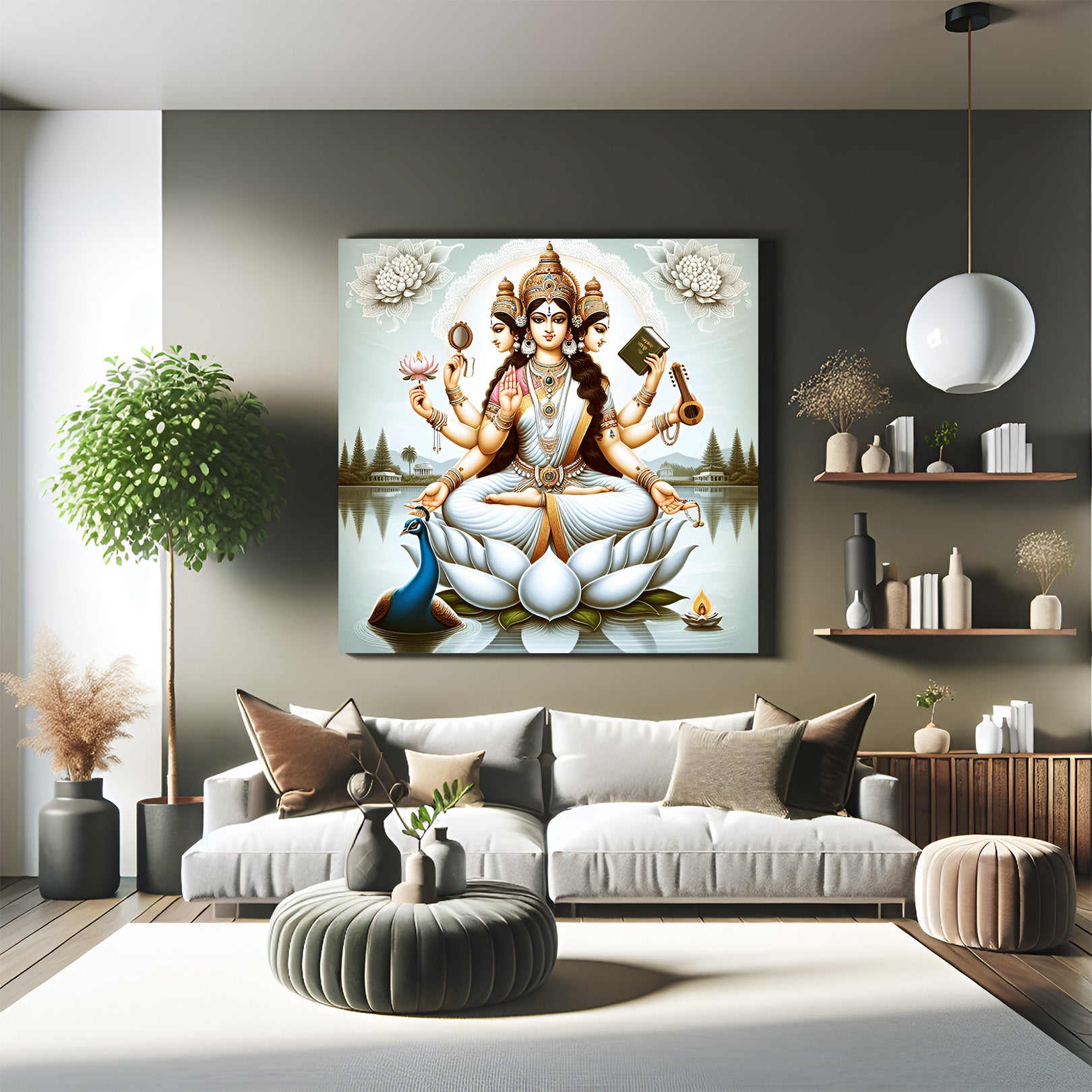 Goddess Saraswati Vastu Canvas Painting 