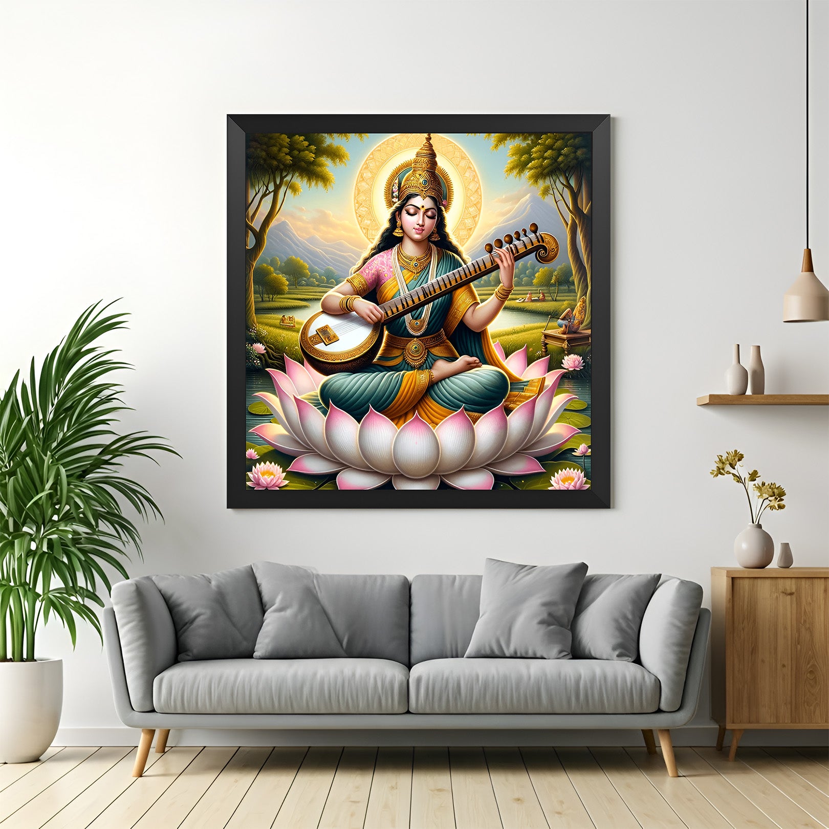 Maa Saraswati Vastu Canvas Painting