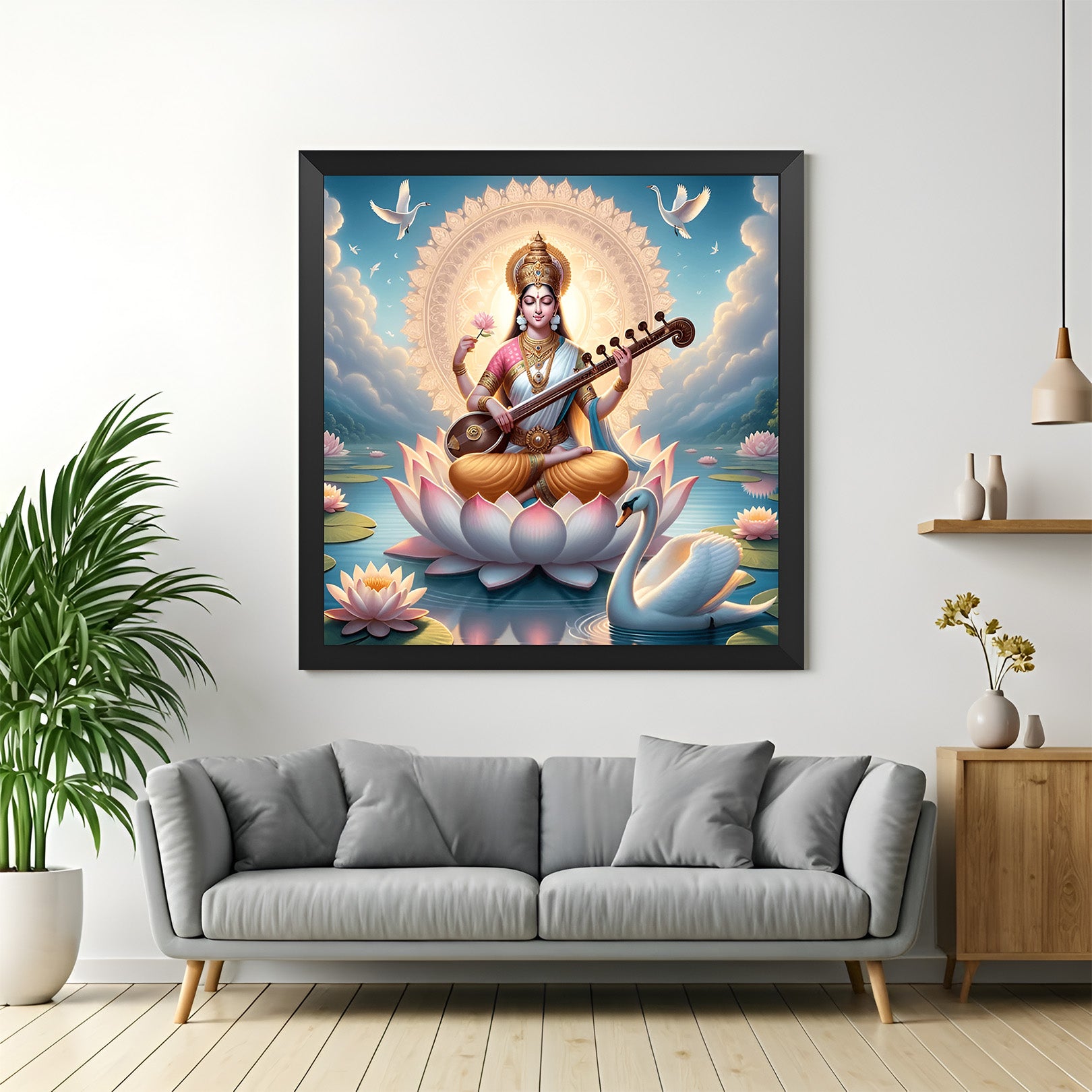 Goddess Saraswati Vastu Canvas Painting