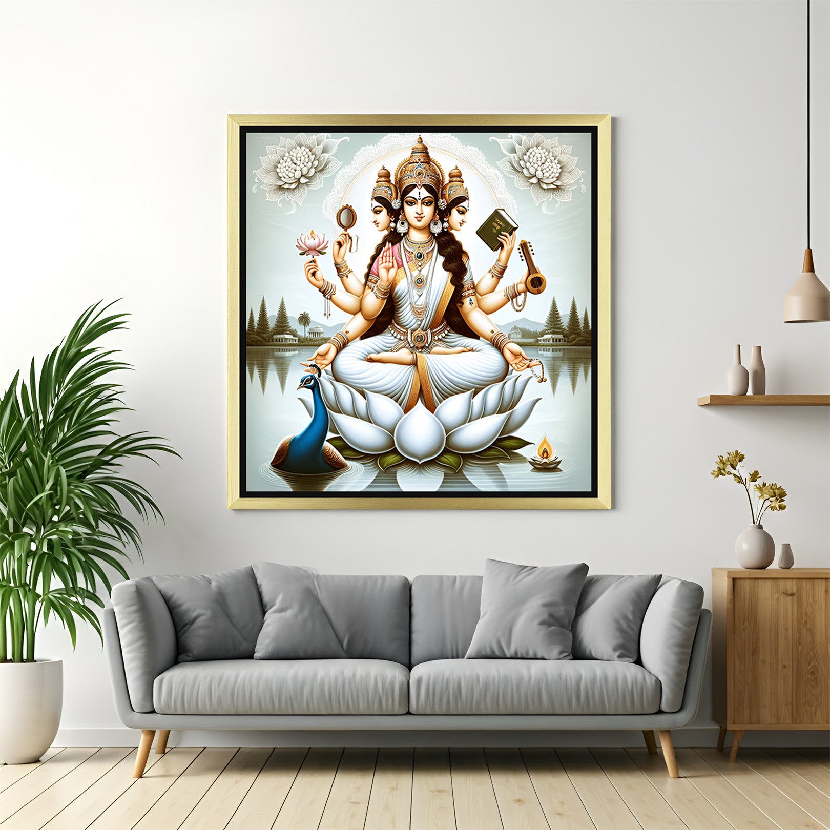 Goddess Saraswati Vastu Canvas Painting 