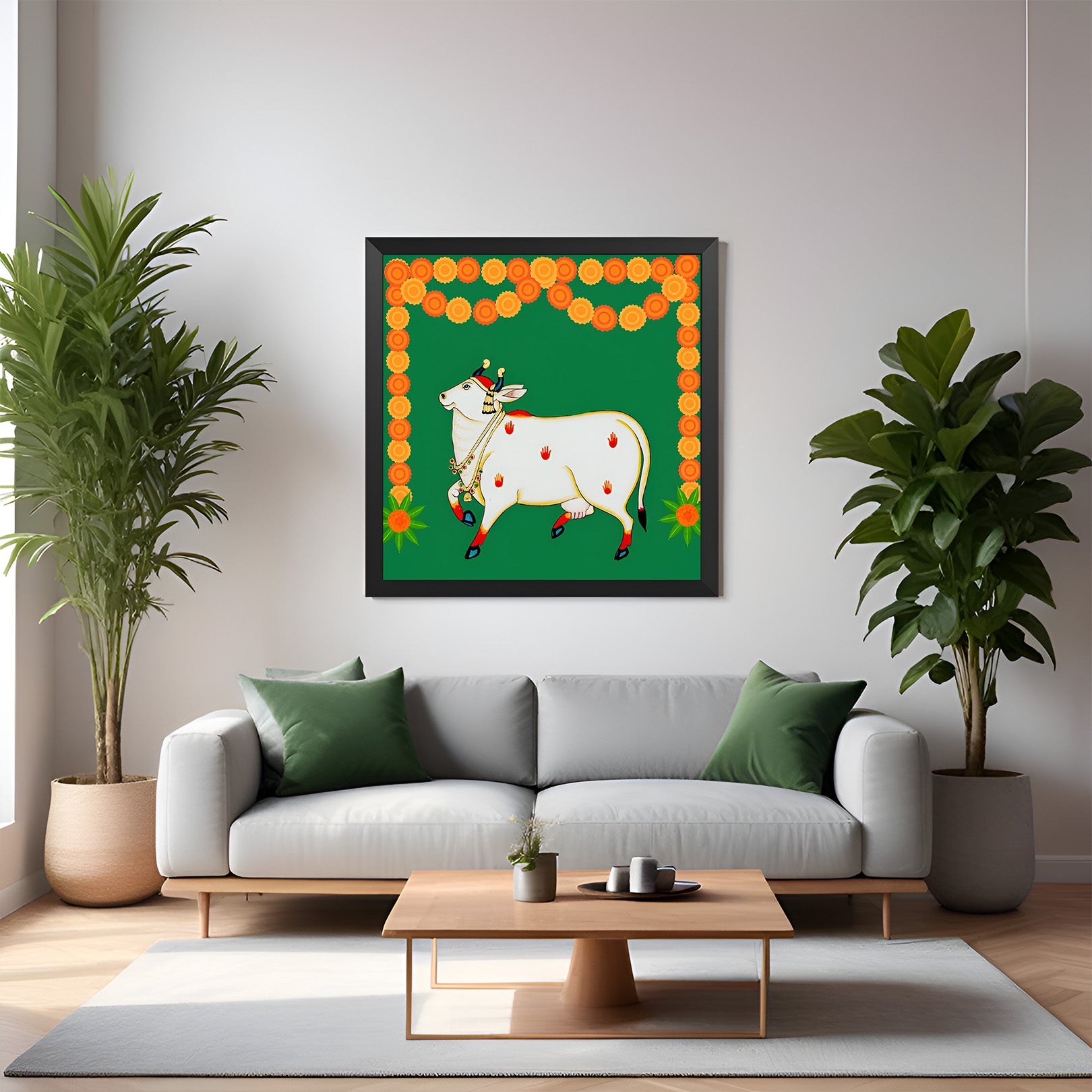 Kamdhenu Vastu Wall Art Canvas Painting