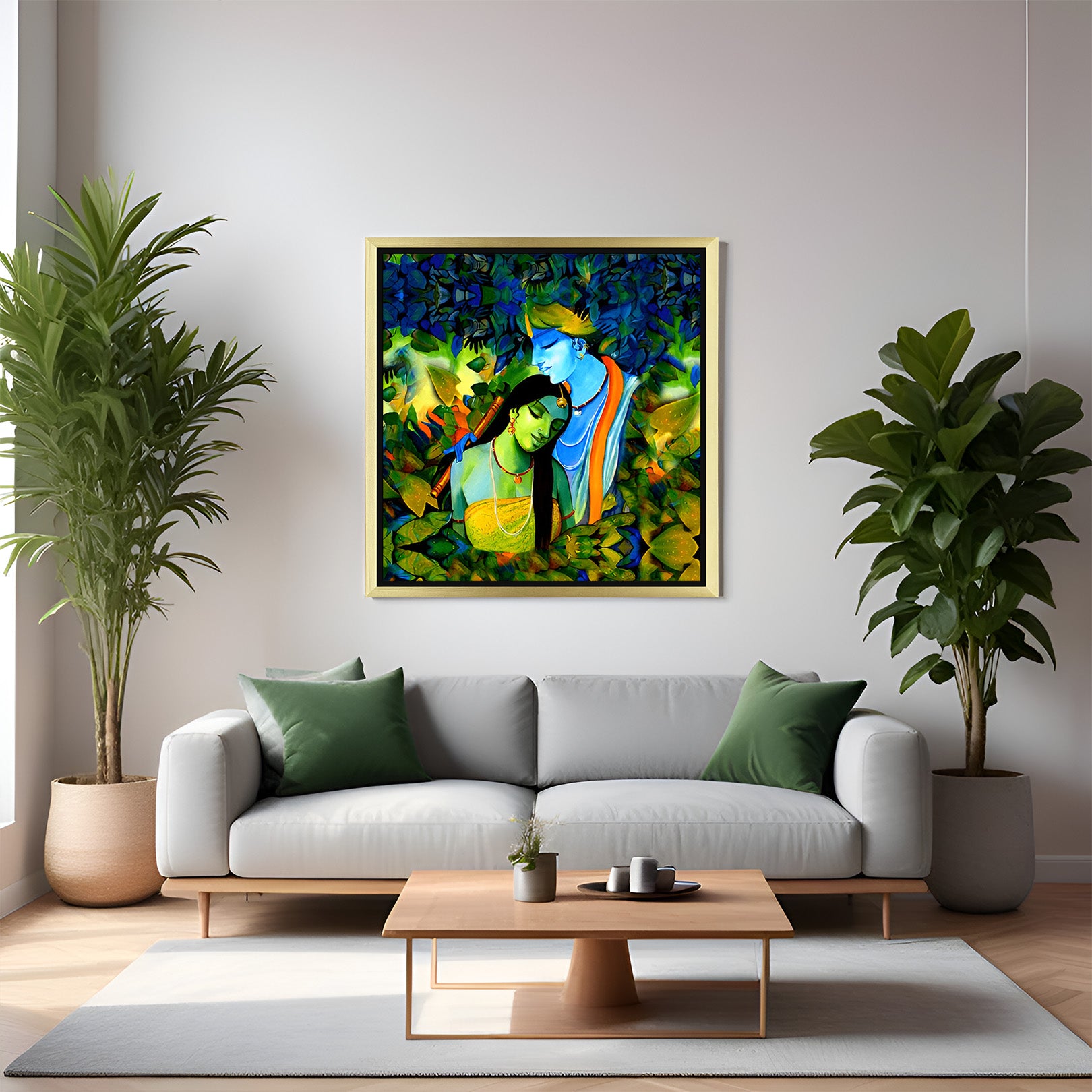 Radha Krishna Vastu Canvas Painting – Spiritual Wall Décor for Home & Office